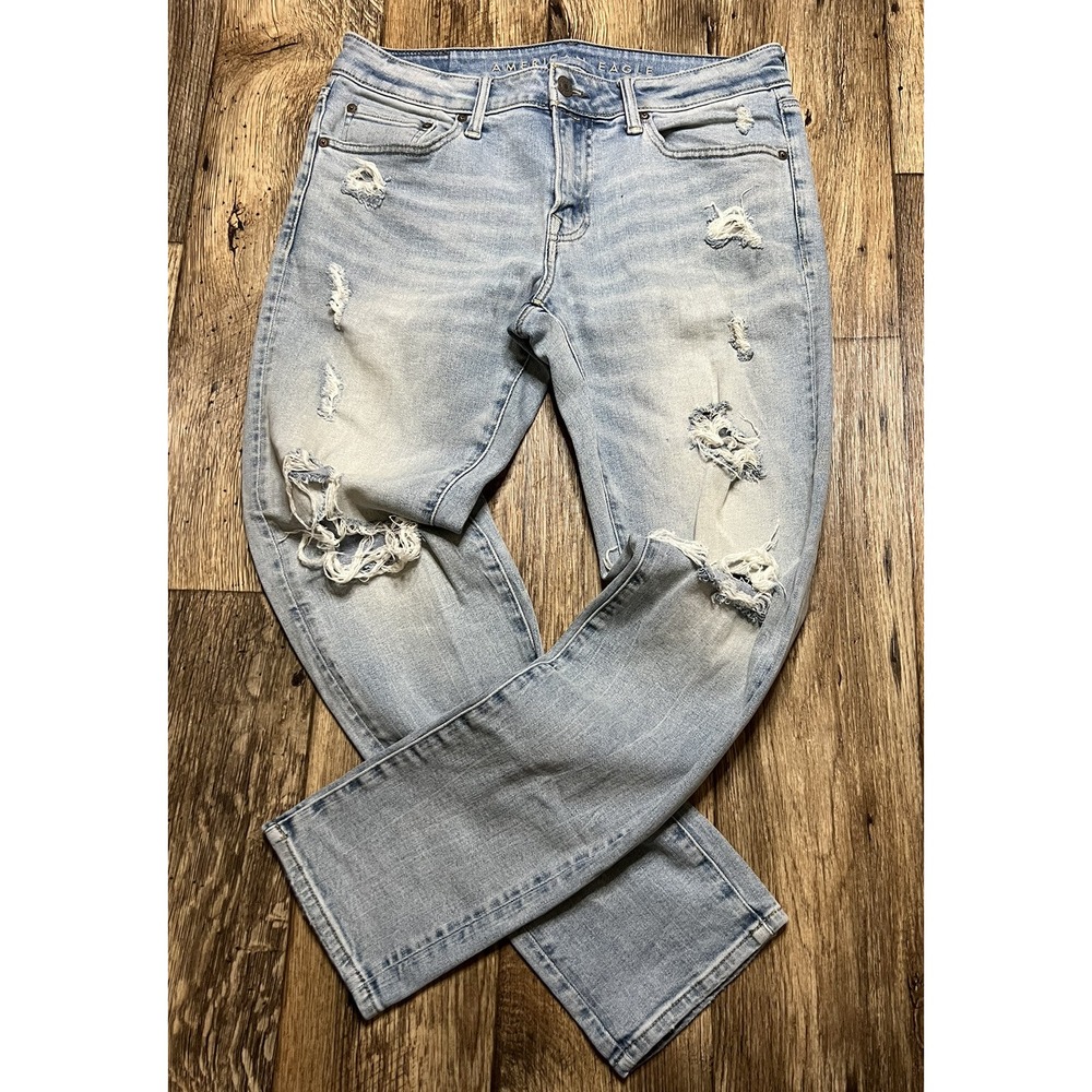 American Eagle Skinny Jeans Next Level AirFlex Tag 32/32 Meas 35/31.5 Distressed